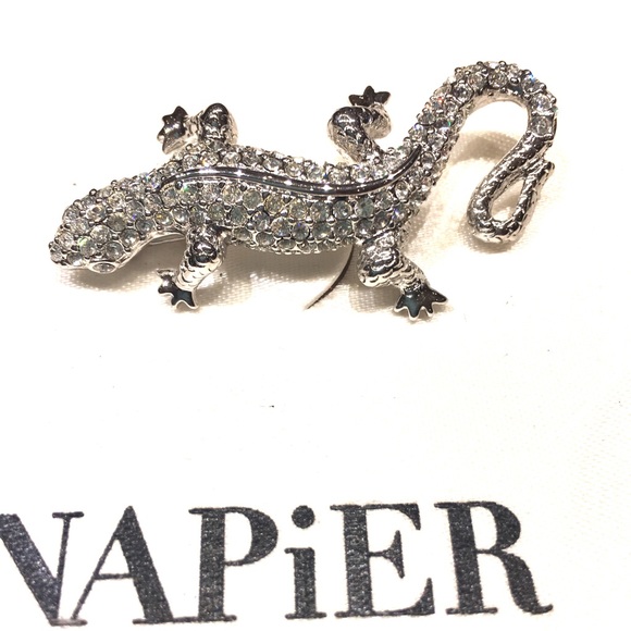 Vintage Napier Rhinestone Lizard Brooch NWT